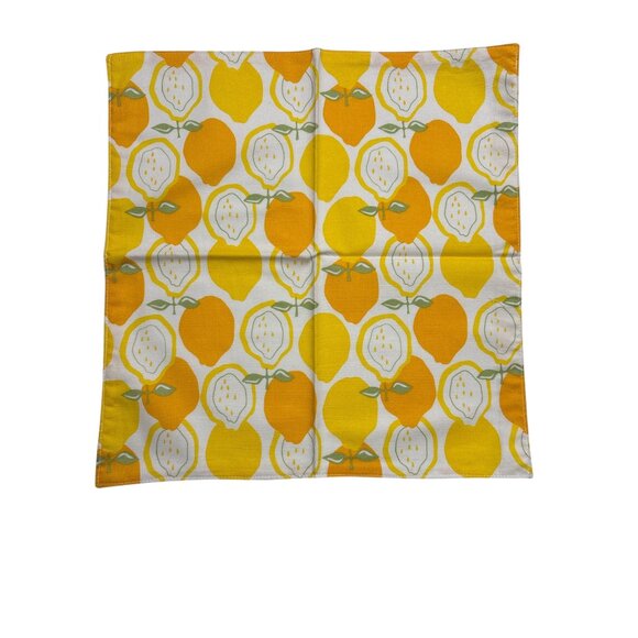Set Of 7 Alexander Henry Juicy Lemon Napkins 13"x13" Cotton Square - Picture 2 of 10